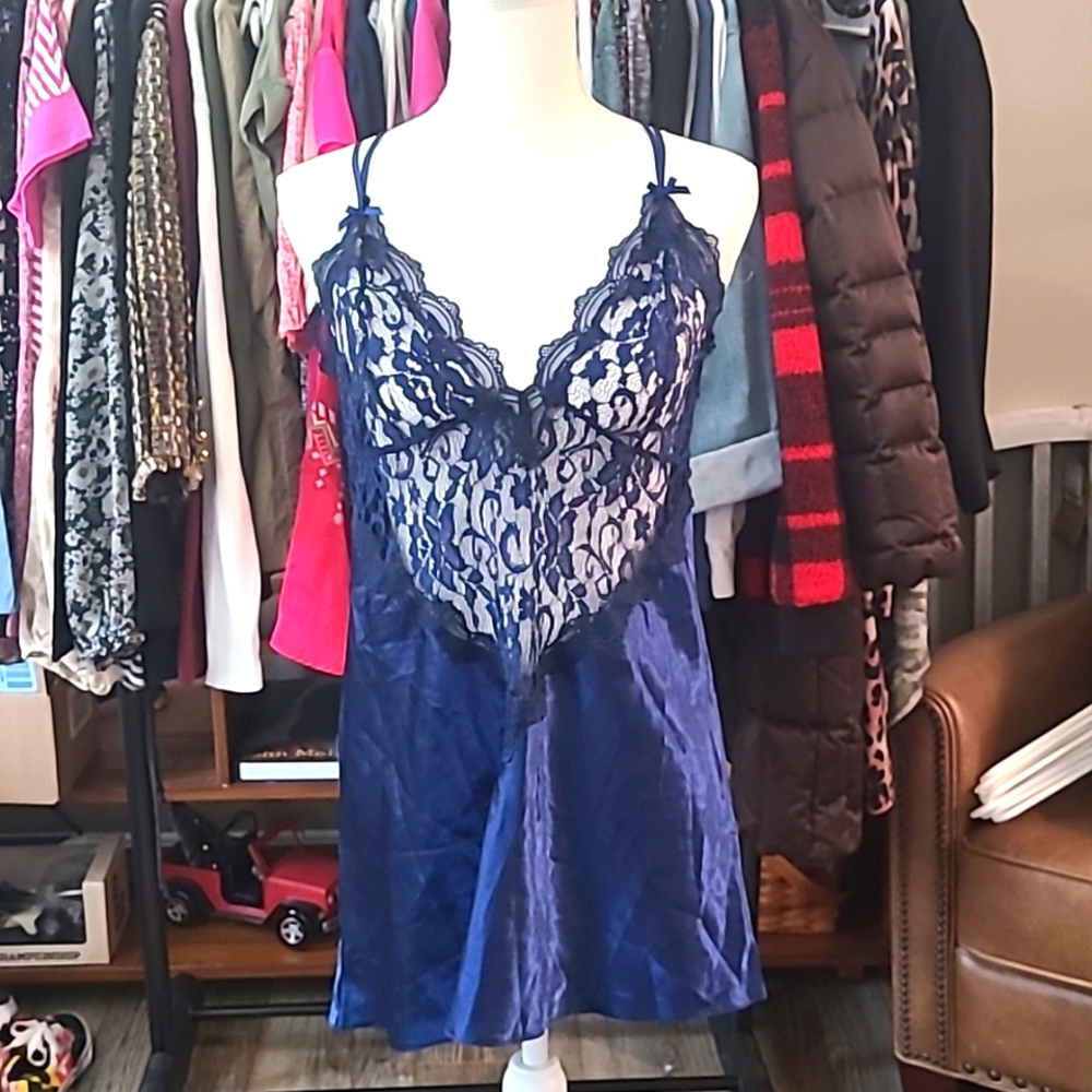 Navy Blue Lace Lingerie